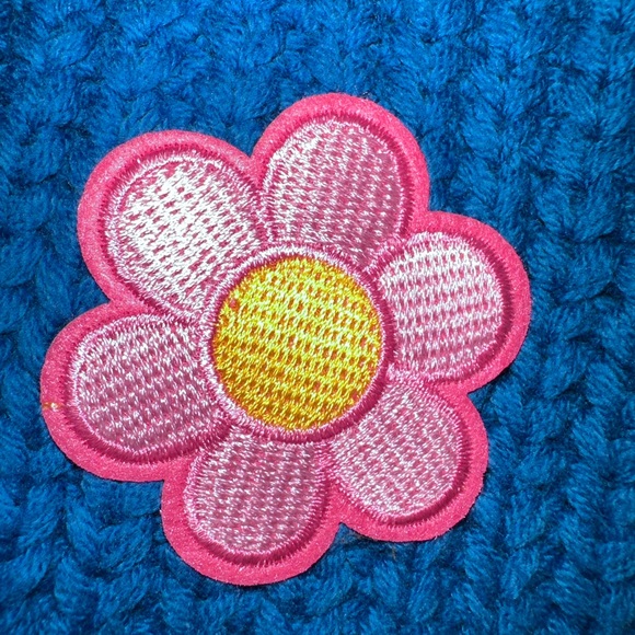 FREE PEOPLE Size M Oversized Sweater Swim Too Deep Mykonos Blue CUSTOMIZED - Picture 10 of 15